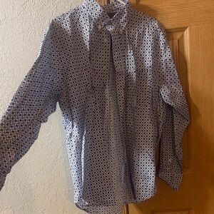 Men's Wrangler 20x Blue Patterned Shirt